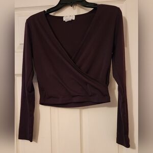 Express, Womens, Size: Medium. Purple, long sleeve, half top, V Neck,